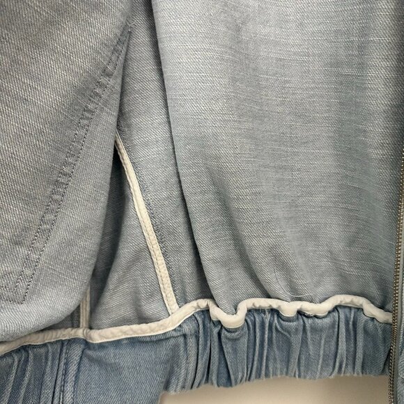 Zara Denim Bomber Jacket Front Metal Zip with Front Pockets Women's Size XS NWT - Picture 9 of 12